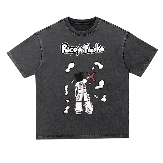 Rico Freako Point Heavyweight  Oversize Acid Wash Tee - 300 GSM